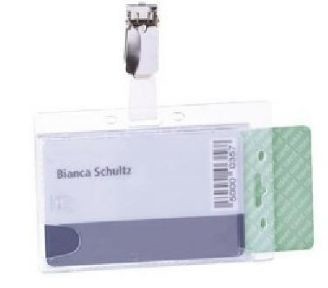 DURABLE Namensschild DOPPELBOX mit Clip, transparent