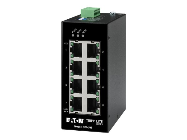EATON EATON TRIPPLITE 8-Port Unmanaged Industrial Gigabit Ethernet Switch - 10/100/1000mbps DIN Mount