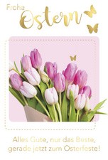 SUSY CARD Oster-Grußkarte "Tulpen rosa"