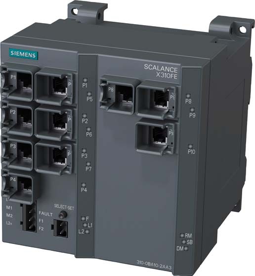 SIEMENS SIEMENS SCALANCE X310FE, 6GK5310-0BA10-2AA3 managed plus IE Switch 6GK5310-0BA10-