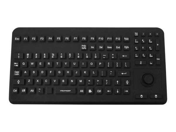 GETT GETT InduProof Adv. MB SCHWARZ USB (DE) Silikon IP68 Tastatur DIN EN 60601 Mousebutton desinfizierba