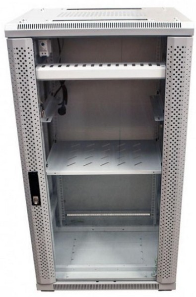 ALLNET ALLNET 19""Schrank, 22HE, B600/T 800mm, Glastür, Lichtgrau, SNB-Serie,