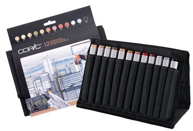 COPIC Marker classic, 24er Wallet mit 12 Architekturfarben