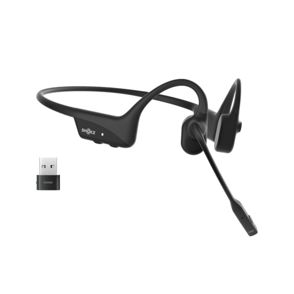 SHOKZ OpenComm2 UC (With USB-A) Bluetooth Wireless Bone Conduction Headset C120-AA-BK-EU-000
