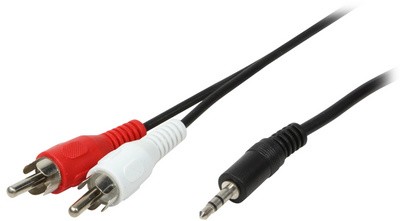 LogiLink Audiokabel, 2x Cinchstecker - 3,5 mm Klinkenstecker