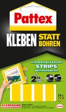 Pattex Montage Klebe-Strips, wieder ablösbar, gelb