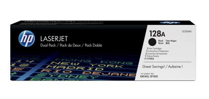 HP 128A 2er Pack Schwarz LaserJet Tonerpatrone (CE320AD) CE320AD