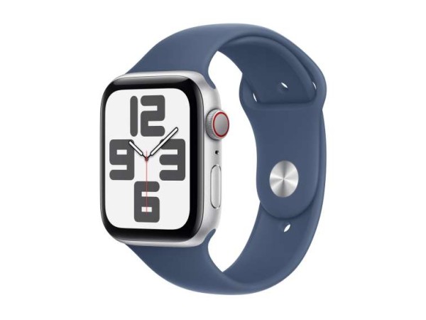 APPLE Watch SE GPS + Cellular 44mm Silver Aluminium Case with Denim Sport B MXGP3QF/A