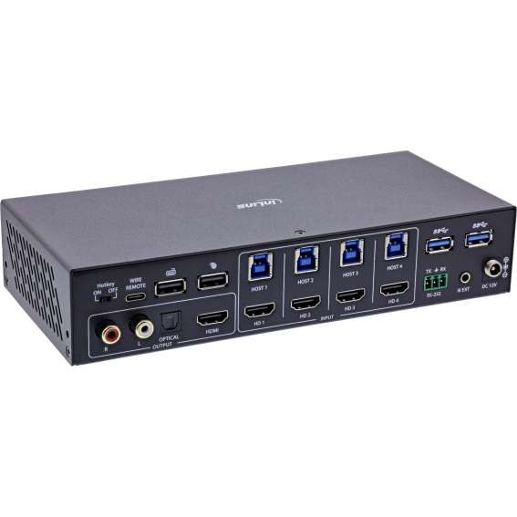 INLINE KVM Switch - 4-fach - HDMI - 4K60Hz - Multiviewer - USB Hub - schwar 57885I