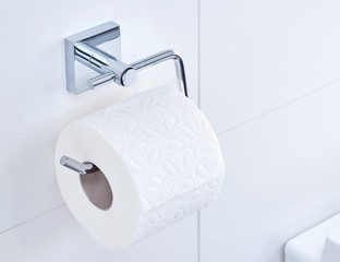 tesa WC-Papierrollenhalter EKKRO, verchromt, mit Klebelösung