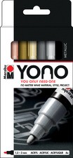 Marabu Acrylmarker "YONO", 0,5 - 1,5 mm, 4er Set METAL