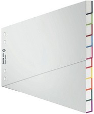 LEITZ Kunststoff-Register, blanko, A4 Überbreite, 12-teilig