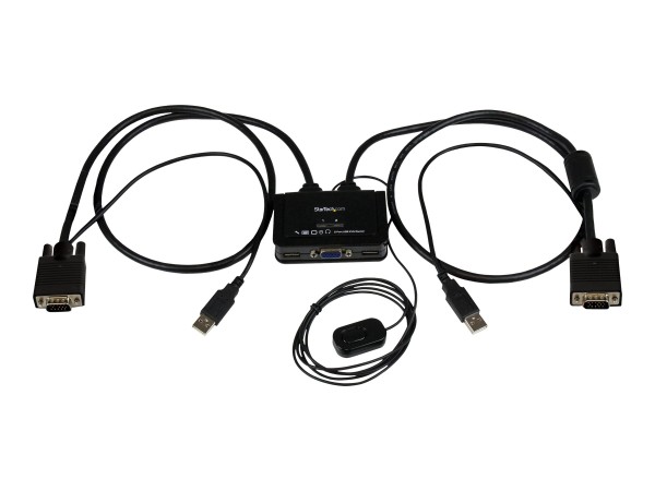 STARTECH.COM 2 Port VGA USB KVM Switch Kabel - VGA KVM Umschalter USB Power SV211USB