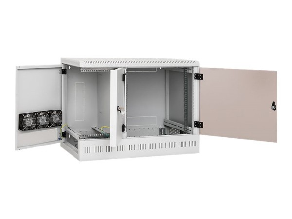 TRITON TRITON 19" Wandschrank 3-in-1, 12+6+2HE, Triton RFA-12-A95-CAX-A12, 700mm hoch, Glastür