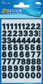AVERY Zweckform ZDesign Zahlen-Sticker 0-9, Folie schwarz