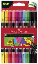 FABER-CASTELL Doppelfasermaler Neon, 10er Etui