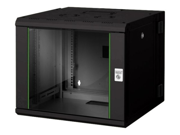 DIGITUS DIGITUS 9HE Wandgehäuse Unique 509x600x600mm zweiteilig schwenkbar schwarz RAL 9005 Farbe Schwarz RA