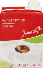 Jeden Tag Kondensmilch, 7,5 % Fett, 340 g = 320 ml