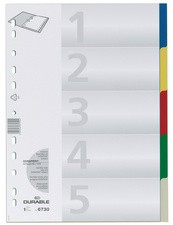 DURABLE Kunststoff-Register, A4, PP, 10-teilig