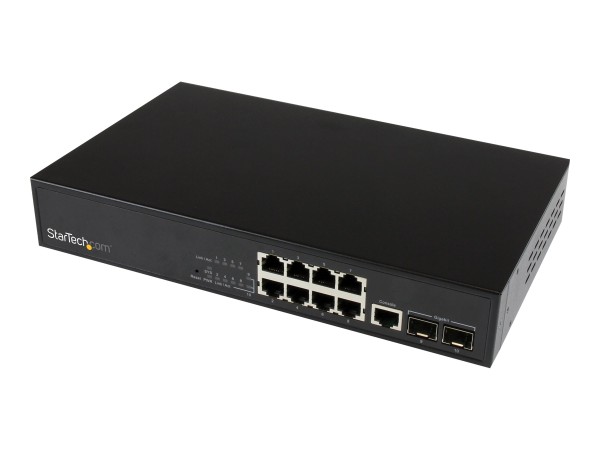 STARTECH.COM 10 Port L2 Managed Gigabit Ethernet Switch mit 2 offenen SFP S IES101002SFP