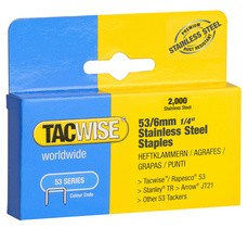 TACWISE Heftklammern 53/6 mm, Edelstahl, 2.000 Stück