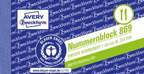 AVERY Zweckform Nummernblock 1 - 1000, 105 x 53 mm, 5-farbig