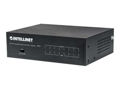 INTELLINET 8-Port Gigabit Ethernet PoE+ Switch 561204