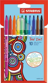 STABILO Fasermaler/Fineliner Trio 2in1 Kinder, 10er Etui