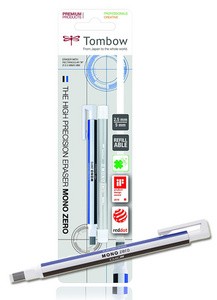 Tombow Radierstift "MONO zero", eckige Spitze, Blisterkarte