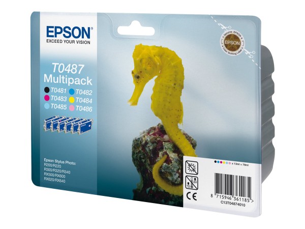 EPSON Multipack T0487 6er Pack Schwarz, Gelb, Cyan, Magenta, hell Magenta, C13T04874010