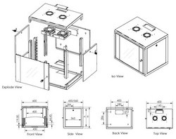 DIGITUS 19" Wandverteiler Soho-Line mit Schwenkrahmen, 9 HE