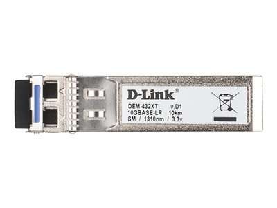 D-LINK 10GE SFP+ LR Transceiver, 10 Gigabit Singlemode Fiber (LC-Duplex), o DEM-432XT
