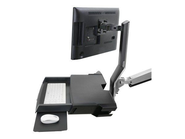 ERGOTRON SV Sit-Stand Combo Arm, With Pan, Polished. 45-583-026