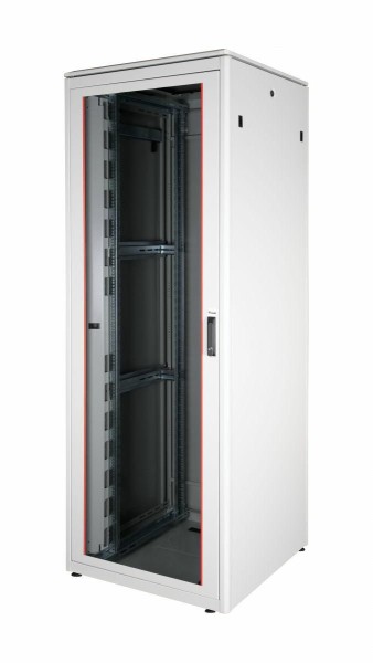 EQUIP Serverschrank 19" 47U 800x800mm Glastür grau EDF-47-8080-G-HJAA
