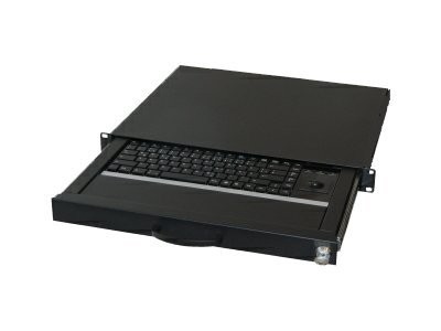 AIXCASE Aixcase Tastaturschublade 48.3cm 1HE DE PS2&USB Trackball schwarz