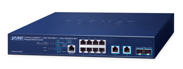 PLANET TECHNOLOGY Layer 3 8-Port 2.5GBASE-T + 2-Port MGS-6311-10T2X