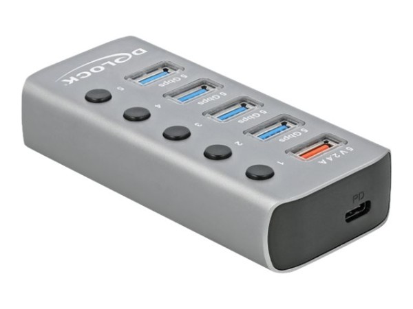 DELOCK USB 3.2 Gen1 Hub+ 4Po+SLK+USB-C | 63263 63263