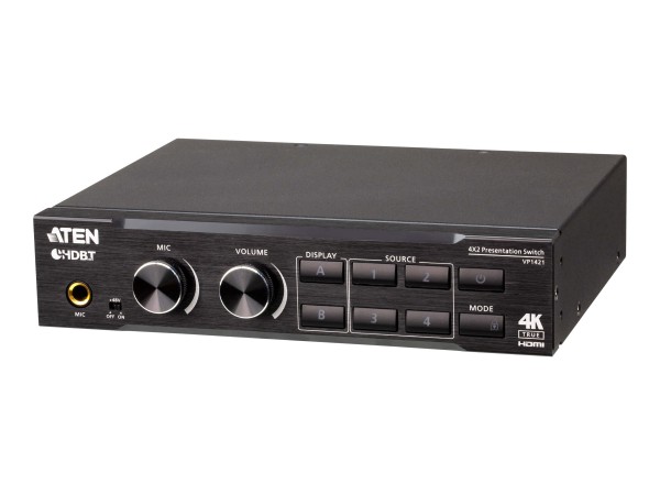 ATEN VP1421 4 x 2 True 4K Presentation Matrix Switch - Video/Audio-Schalter VP1421