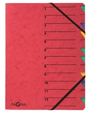 PAGNA Ordnungsmappe "EASY", DIN A4, Karton, 12 Fächer, rot