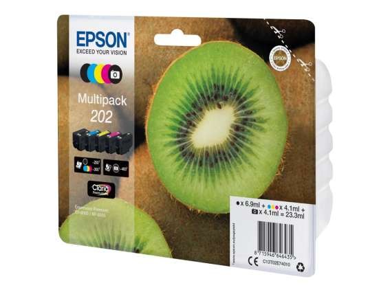 EPSON Multipack 202 5er Pack Schwarz, Gelb, Cyan, Magenta, Photo schwarz Ti C13T02E74010