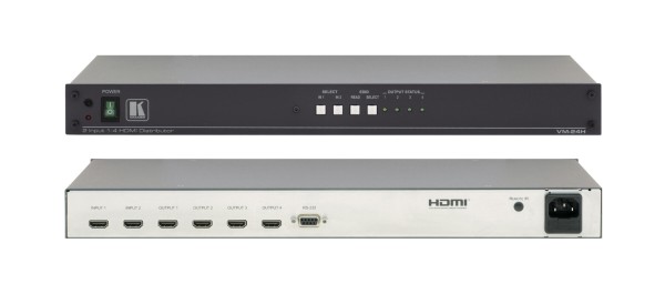 KRAMER KRAMER VM-24H, 2 x 1:4 HDMI Verteilverstärker, HDTV Kompatibel, HDCP Konform