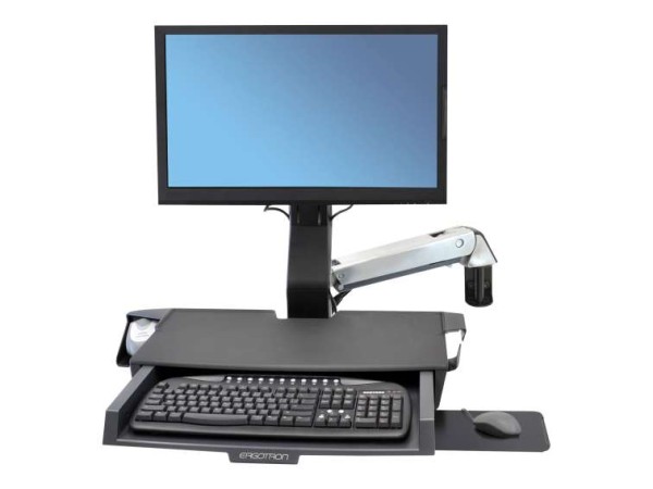 ERGOTRON Steh-Sitz Combo Arm mit Ablagefläche in Aluminium 45-260-026