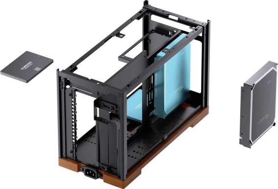 JONSBO T9 Black PC-Gehäuse, Mini-Gehäuse, ITX, PCIe 5.0 Riserkabel - schwar T9 BLACK PCIE 5.0