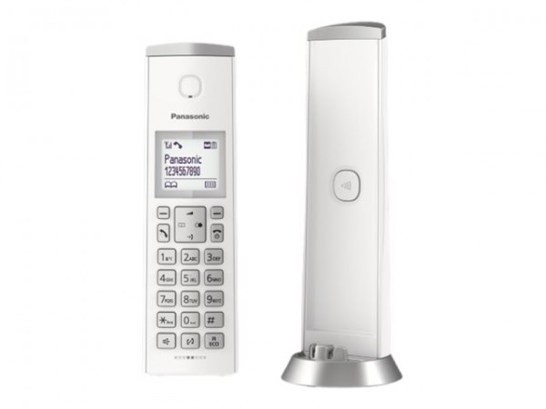 PANASONIC KX-TGK220GW weiss Schnurlostelefon DECT mit AB (18 Min.) Wecker Freisprechen