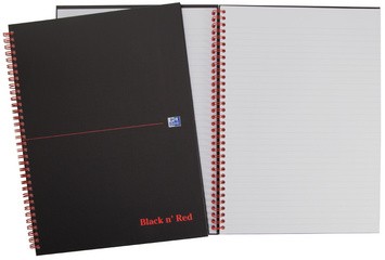 Oxford Black n' Red Spiralbuch, DIN A4, kariert, Karton