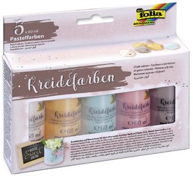 folia Kreidefarben-Set, 5 x 60 ml, farbig sortiert