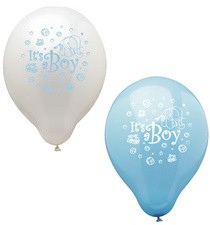 PAPSTAR Luftballons "It's a Boy", blau/weiß sortiert