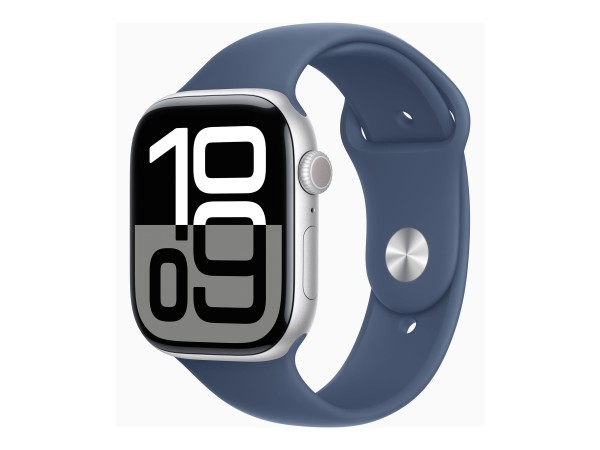 APPLE Watch Series 10 GPS + Cellular 46mm Silver Aluminium Case with Denim MWY13QF/A