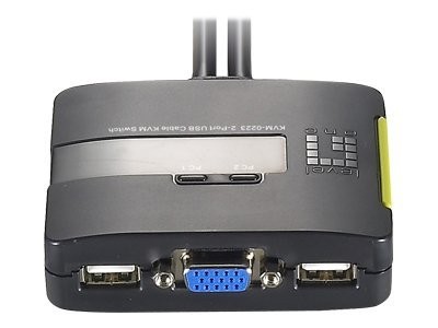 LEVELONE LEVEL ONE  KVM-0223 2-Port Kabel KVM-Switch mit Audio (USB)