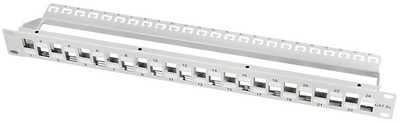 LogiLink 19" Keystone Patch Panel, 24 Port, schwarz